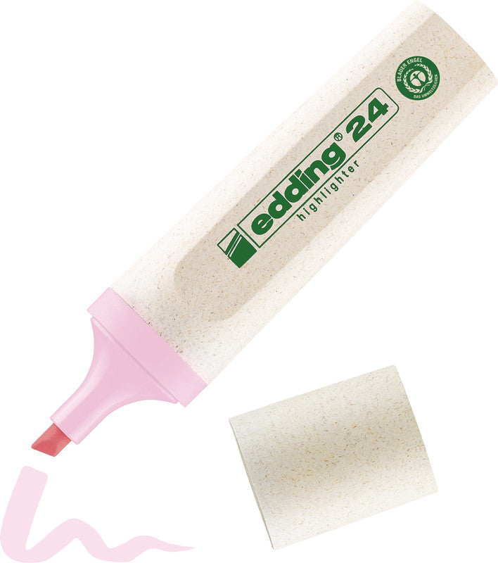 Edding EcoLine Textmarker Pastellrosa – Keilspitze, 2–5 mm, nachfüllbar, Blauer Engel
