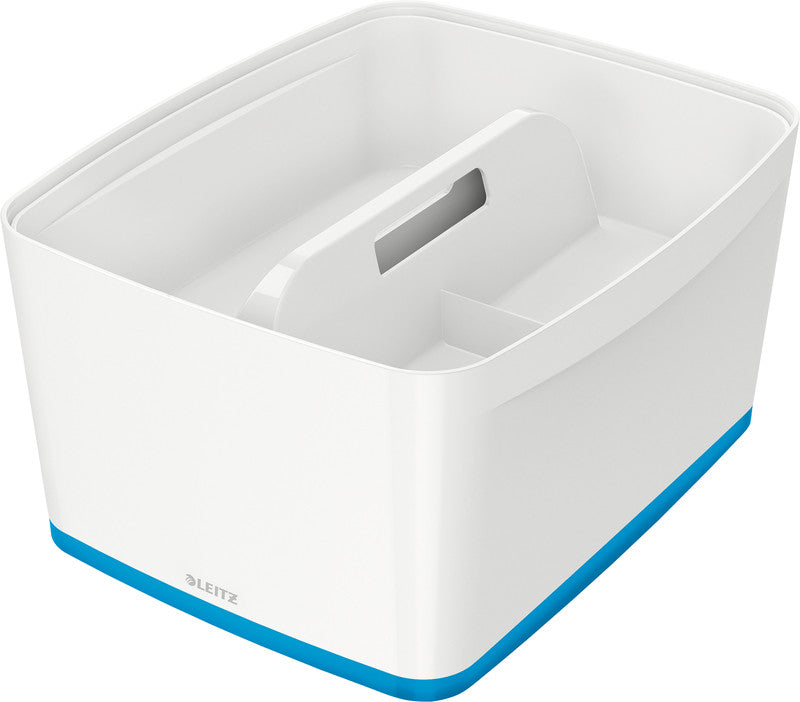 Leitz Aufbewahrungsbox MyBox – Kunststoff, weiss/blau, 31,8 × 19,8 × 38,5 cm