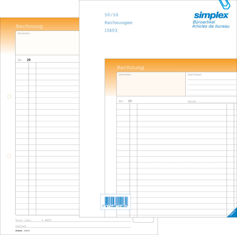 Simplex Formularblock – Rechnungen, Französisch, 50 Blatt, A4