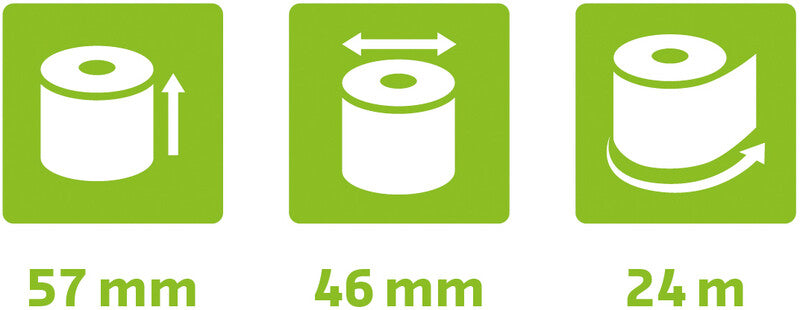 Exacompta Thermorolle 57 mm × 24 m, Kern 12 mm – für Kreditkarten- und Registrierkassen