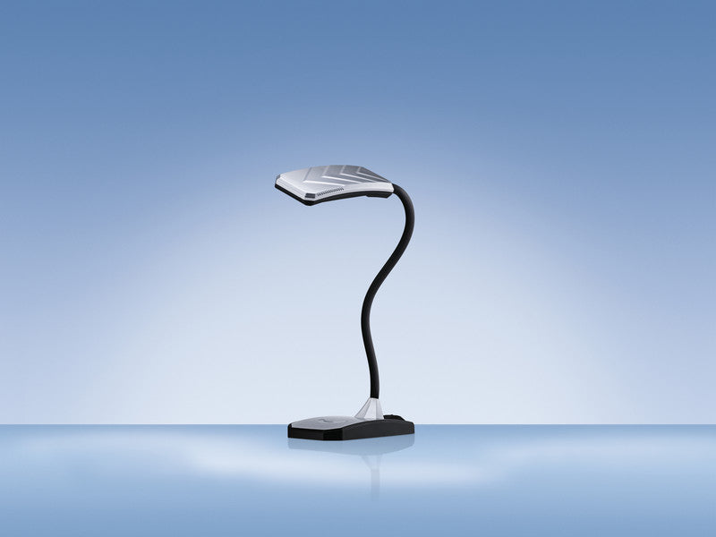 Hansa LED Tischleuchte Twist – USB, 5-stufig dimmbar – 4'300 K – 300 lm 6 W – silber Kunststoff
