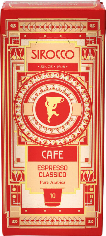 Sirocco Kaffeekapseln Espresso Classico – für Nespresso – Intensität 6 – 10 Kapseln