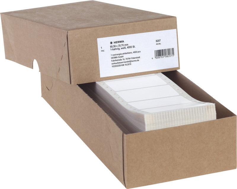 HERMA Druckeretiketten, 69 mm × 36 mm, weiss, Papier, permanent, 4000 Etiketten