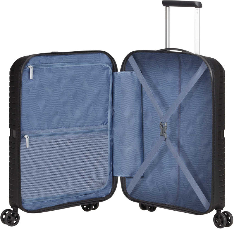 American Tourister Handgepäck-Trolley – Hartschale, 4 Doppelrollen, mit TSA, Onyx Schwarz, 40 × 50 × 20 cm