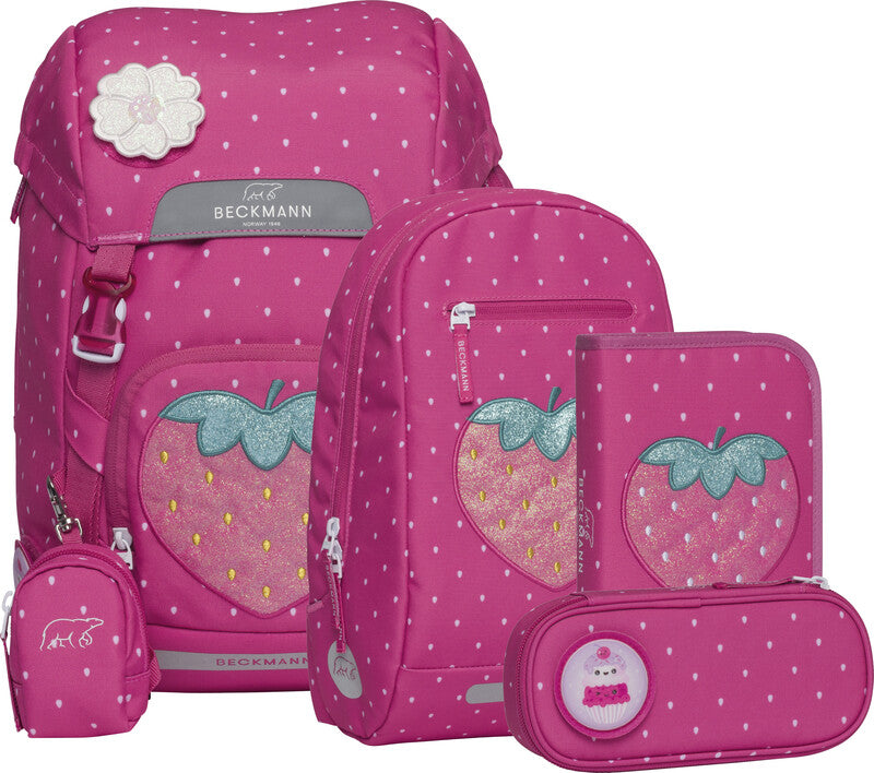 Beckmann Classic Schulrucksack 1st – 6-teilig – Strawberry