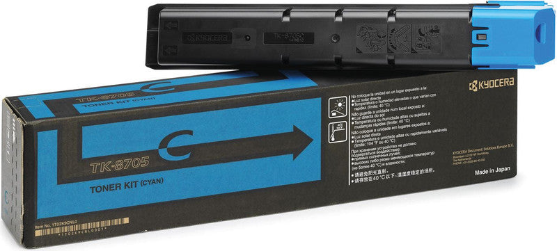Kyocera – Toner TK-8705C – Cyan, 30000 Seiten – für Farb-Laserdrucker/Multifunktionsgeräte
