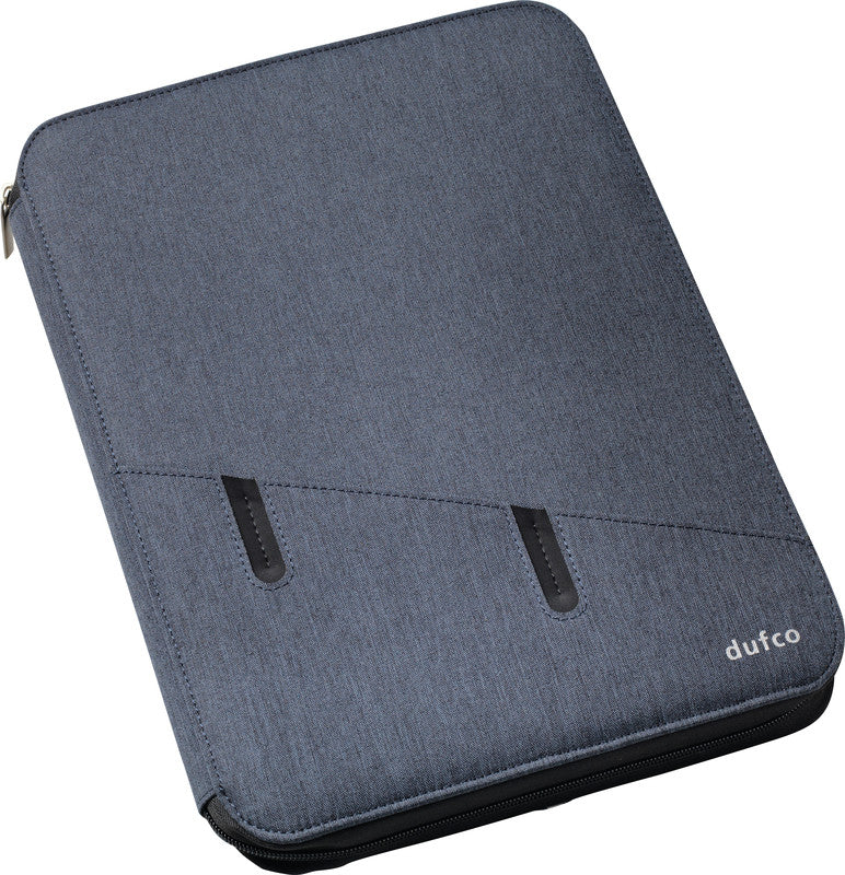 Dufco Konferenzmappe – A4, Reissverschluss, Visitenkartenfach, mit Powerbank, Textil, Jeansblau