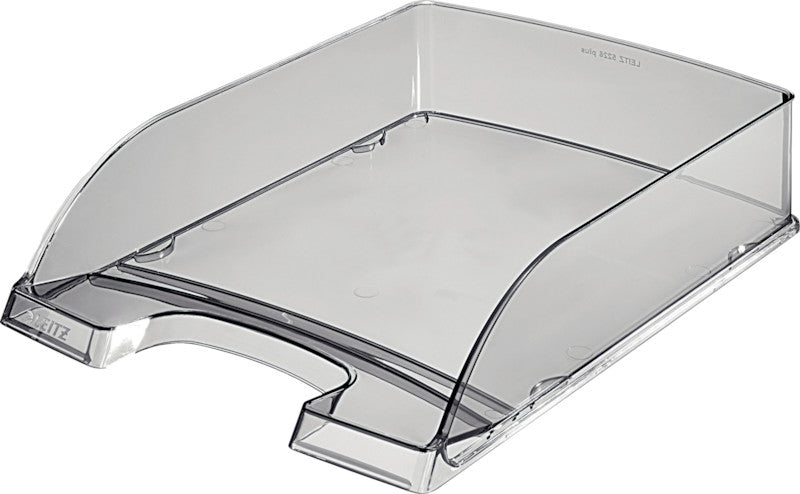 Leitz Briefkorb – mit Griffausschnitt, mit Beschriftungsfeld, glänzend, grau, B 255 × H 70 × T 357 mm