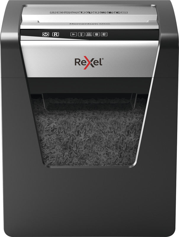 Rexel Momentum M510 – Aktenvernichter, DIN P-5, Mikroschnitt 2 × 15 mm, 10 Blatt, 23 l, A4