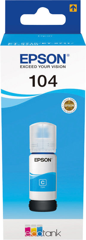 Epson Tintenpatrone 104, Cyan, 65 ml – für Inkjetdrucker/Multifunktionsgeräte