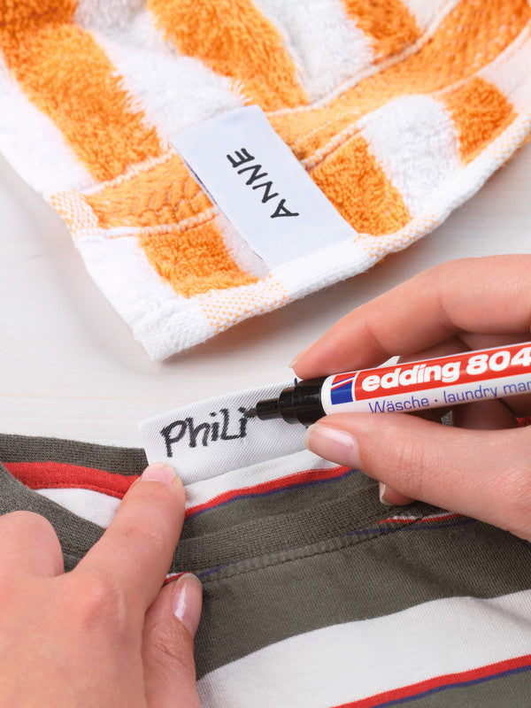 Edding Wäsche-Marker für Textilien – Schwarz, 1er