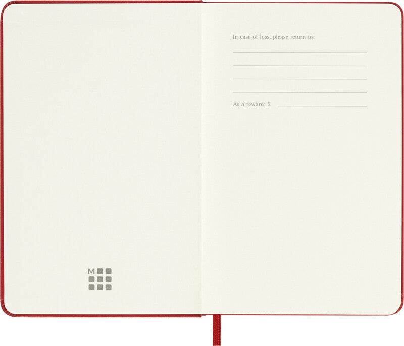 Moleskine Agenda – 1 Woche/1 Seite, gebunden, 9 × 14 cm, Jan–Dez, Englisch, scharlachrot, FSC