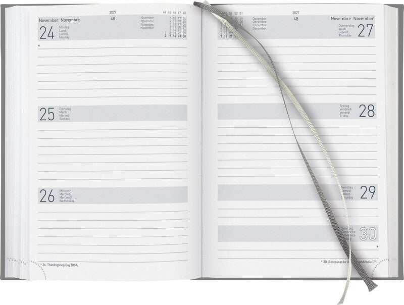 Biella Dispo Term Trend Agenda – 1 Woche/2 Seiten, gebunden, 14,5 × 20,5 cm, Jan–Dez, 2027, Wildflower, FSC
