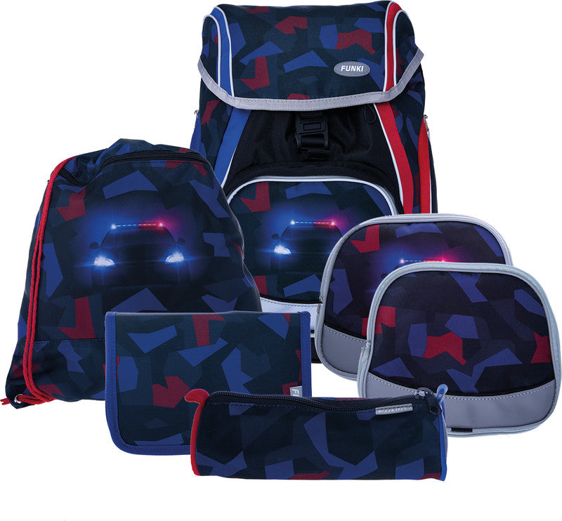 Funki Schulrucksack-Set Flexy-Bag – 5-teilig – Police