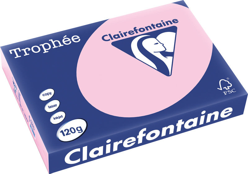 Clairefontaine Kopierpapier – A4, 120 g/m², Rosa – für Inkjet, Laser, Kopierer – FSC, EU Ecolabel – 250 Blatt