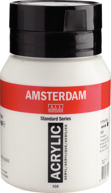 Royal Talens Amsterdam – Acrylic Standard – Acrylfarbe – Titanweiss, 500 ml