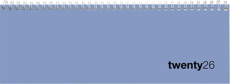Biella Pultagenda Wochenplaner – 1 Woche/2 Seiten, Spiralbindung, 29,7 × 10,5 cm, 2026, 1‑h‑Takt, Blau, FSC