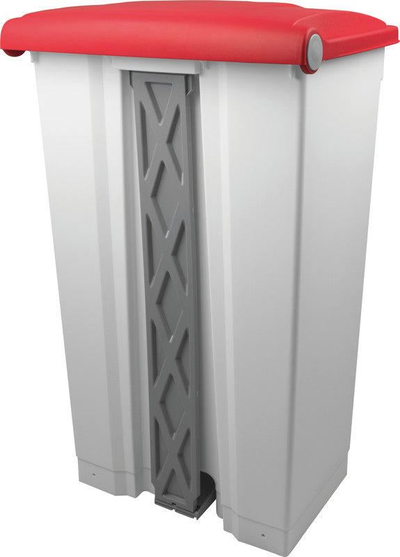 Helit Abfallcontainer – 90 l – mit Deckel – Kunststoff, Weiss – B × H × T 500 × 830 × 410 mm