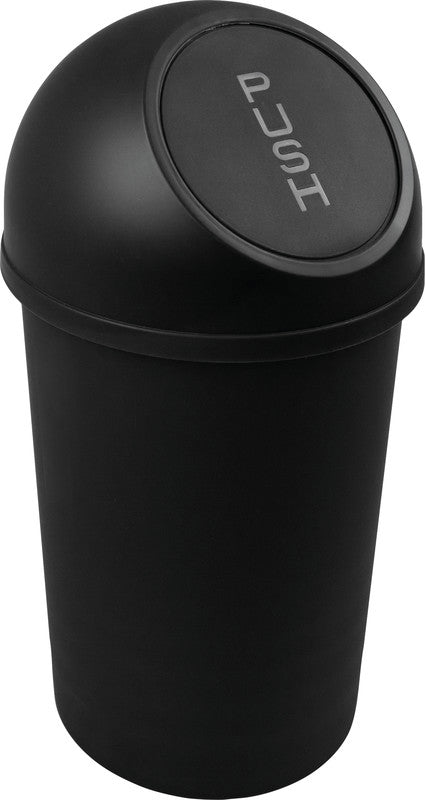 Helit Abfallcontainer the flip – 13 l, mit Deckel – Kunststoff, schwarz – Ø 253 × H 490 mm