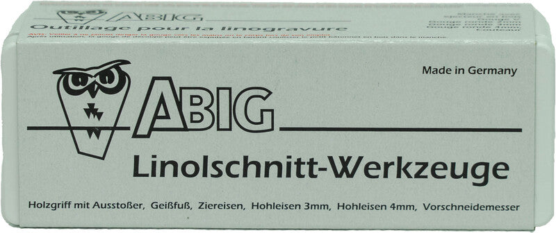 Abig Linolschnitt-Werkzeug – für Linolschnitt, Set, 7-teilig, Silber