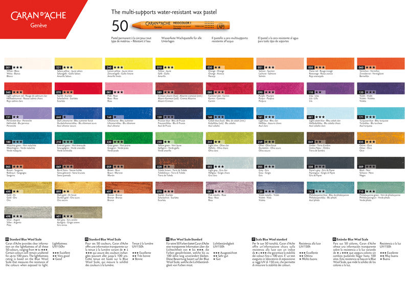 Caran d-Ache Caran d'Ache Neocolor I Ölbasierte Farbstifte-Set – 30 Farben, Mine Ø 8,6 mm, Metallschachtel