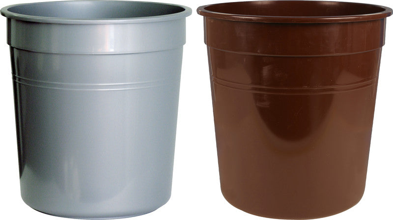 Hansa Papierkorb – 28 l – Kunststoff, Braun – Ø 365 × H 380 mm