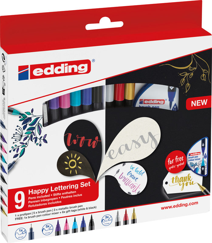Edding Handlettering Filzstifte, auswaschbar, 16 Stk.