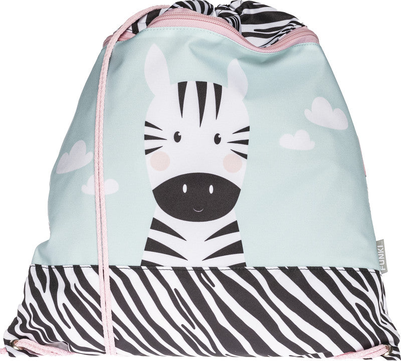 Funki Sportbeutel – 12 l, Zebramuster, wasserabweisend, 36 × 42 cm