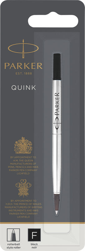 Parker Rollerpatrone für Parker Rollerball-Schreibgeräte – Schwarz, 0,5 mm, geruchsarm, 1 Stück