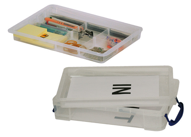 Really Useful Boxes Einsatz für Ordnungsboxen, 375 × 310 × 90 mm, Kunststoff, transparent, 12 Fächer