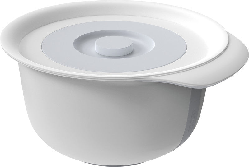 Rotho Rührschüssel Fresh – 4 l – mit Deckel und Henkel, spülmaschinenfest – Kunststoff – Grau