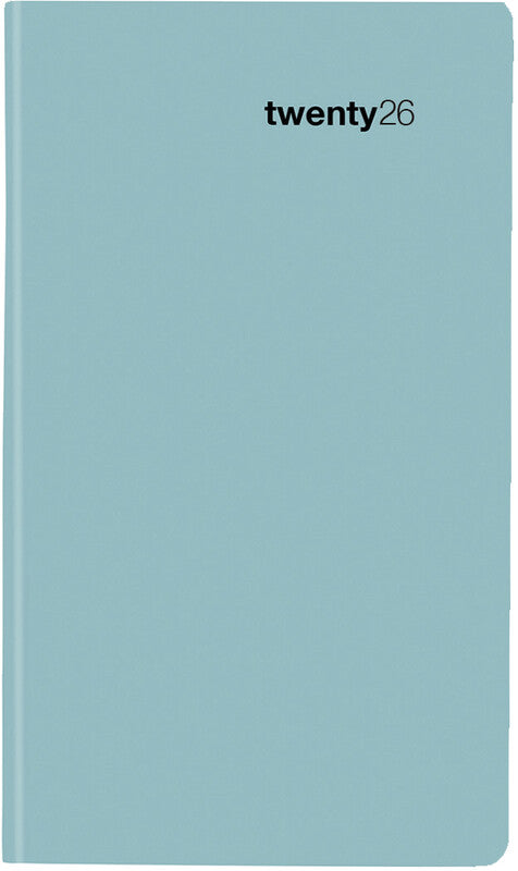 Biella Luzern Agenda – 1 Monat/2 Seiten, geheftet, 8,7 × 15,3 cm, 15 Monate Okt–Dez, 2026, salbeigrün, FSC