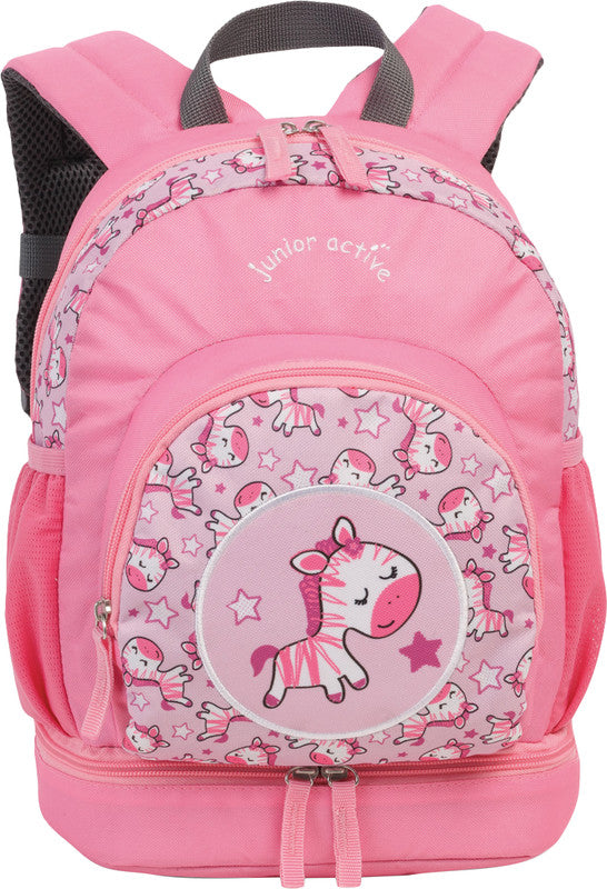 Fabrizio Kindergartenrucksack Junior Active – Zebra, rosa/weiss