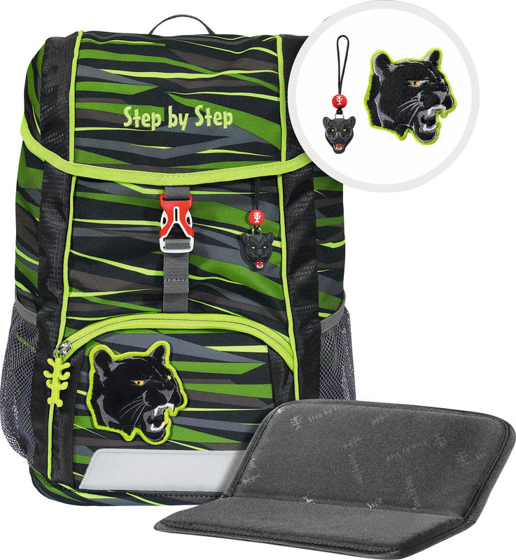 Step by Step KID – Kindergartenrucksack-Set 3-teilig – 13 l, rPET, Wild Cat Chiko