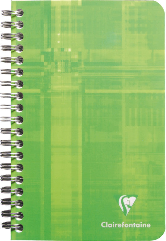 Clairefontaine Spiralheft, 110 × 175 mm, kariert, Spiralbindung, 50 Blatt, 50 g/m² – farbig sortiert