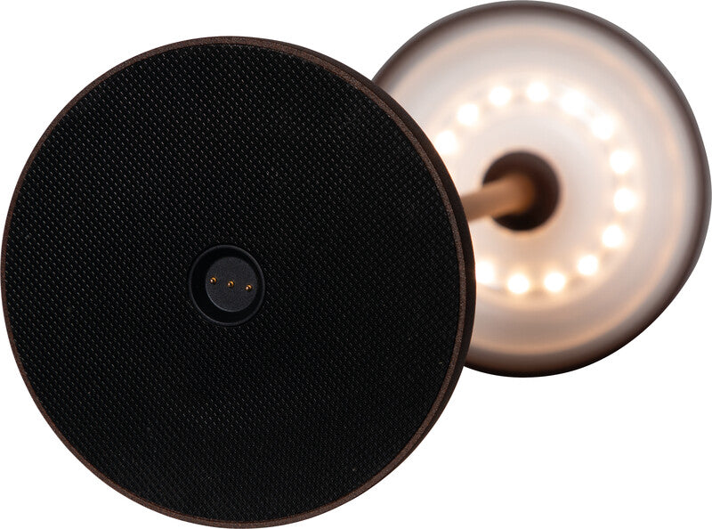 MAUL LED-Tischleuchte Nina – Akku, USB-C, Ladestation, dimmbar – 4000 K – 210 lm 3 W – Braun