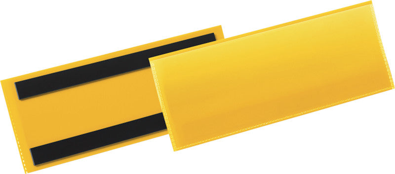 Durable Magnetclip – 210 × 74 mm, gelb, wiederablösbar, 50er-Pack