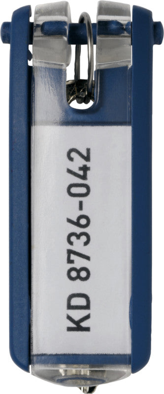 Durable Schlüsselschild Key Clip – dunkelblau, Kunststoff, B 24 × H 68 × T 15 mm, 6 Stk. – für Key Box Code 36