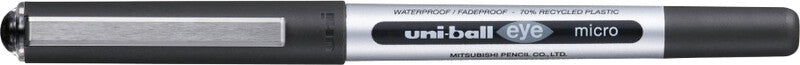 Uni-Ball eye micro ECO – Tintenroller, dokumentenecht, mit Kappe, 0,2 mm, schwarz