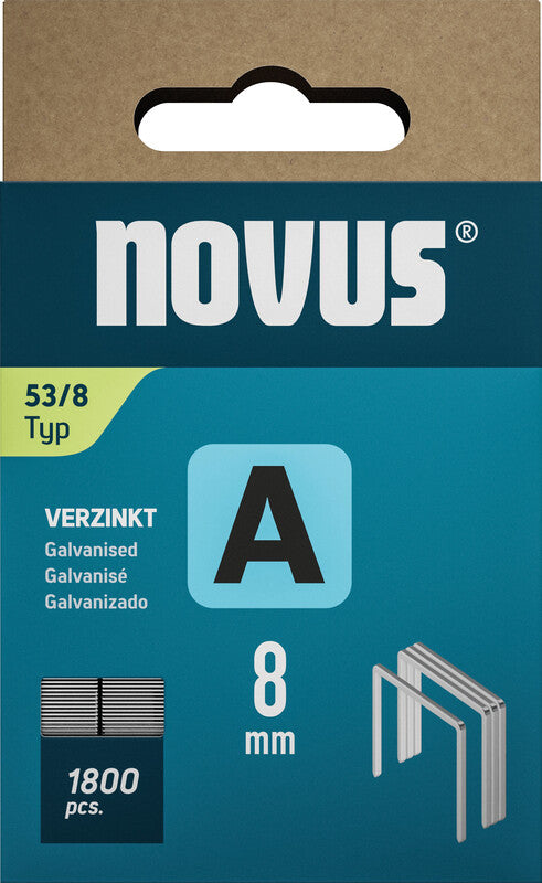 Novus Heftklammern – 8 mm – Metall, silber – 1800 Stk.