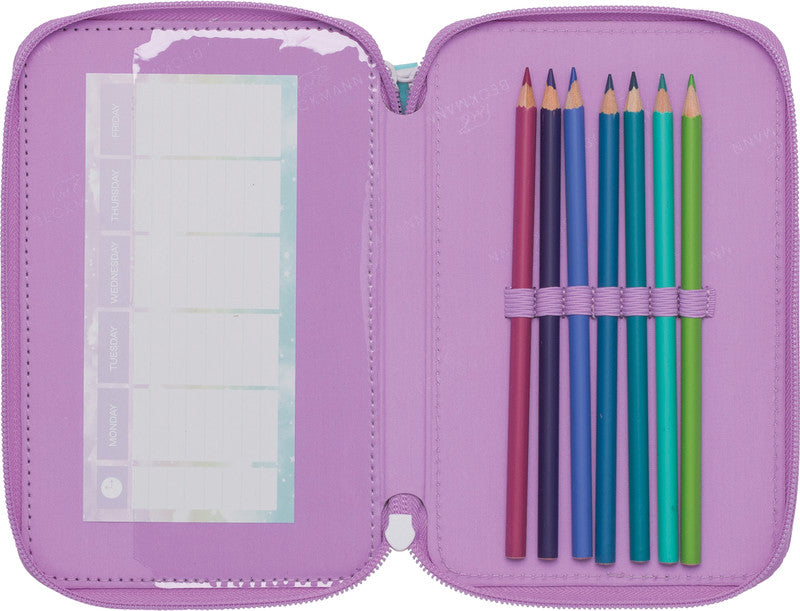 Beckmann Classic 1st Triple Etui, gefüllt, 27-teilig – Unicorn – Kunststoff – 13 × 20,5 × 7 cm