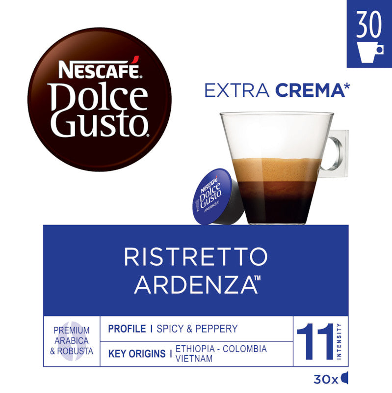 Nescafé Dolce Gusto Kaffeekapseln Ristretto Ardenza – für Dolce Gusto – Intensität 11 – 30 Kapseln