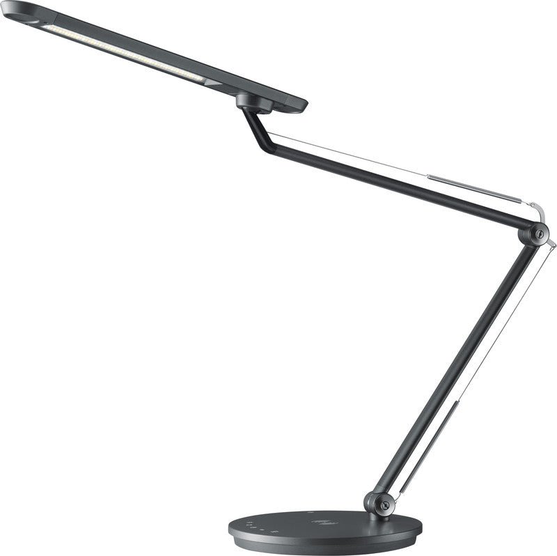 Hansa Tischleuchte LED – Qi & USB, dimmbar – 2’900–6’000 K – 780 lm 12 W – anthrazit Aluminium
