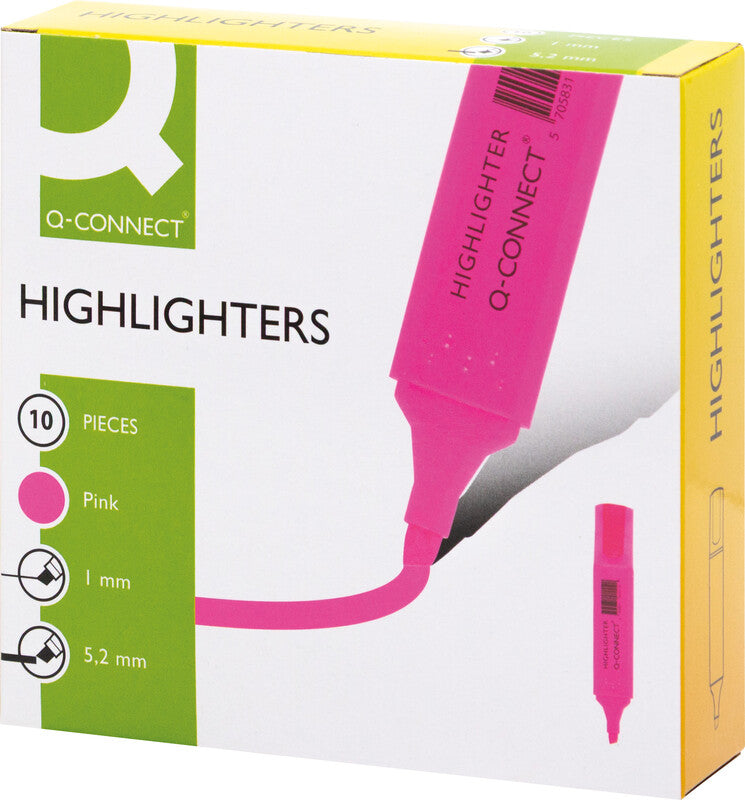 Q-CONNECT Textmarker Pink – Keilspitze, 1–5 mm