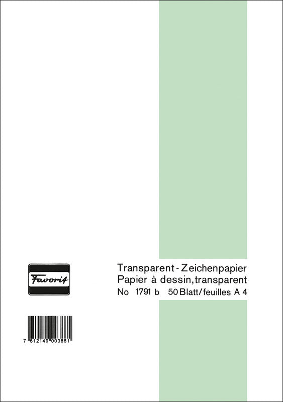 Favorit Transparentpapier – A4, 65 g/m², weiss transparent, 50 Bogen