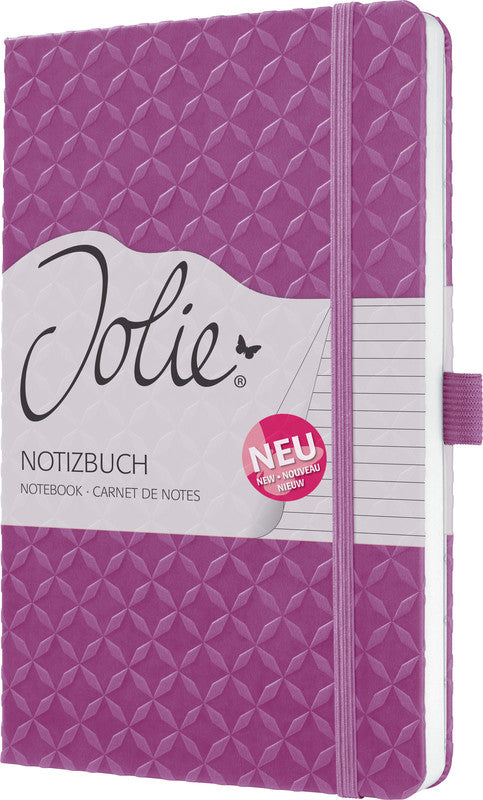 Sigel Notizbuch, A5, liniert, Fadenheftung, 174 Seiten, perforiert, 80 g/m² – pink/violett