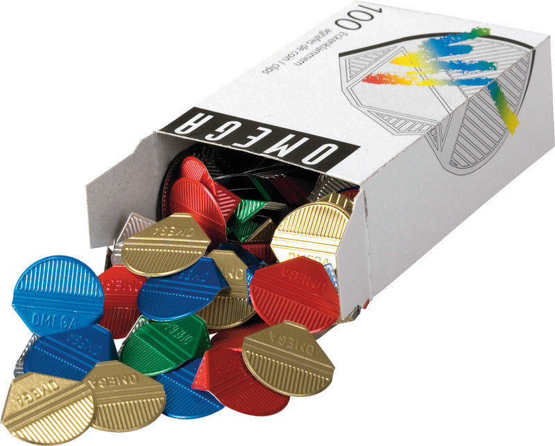 Omega Büroklammern – Eckenklammern – Metall – farbig assortiert – 100 Stück