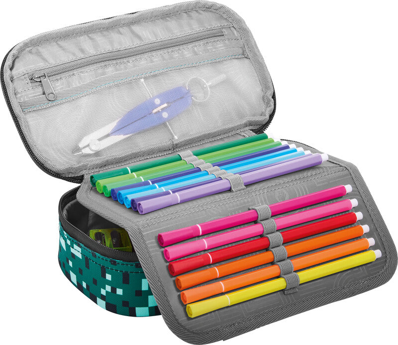 Coocazoo Schlamperetui, gefüllt – Pixel Blox – Kunststoff – 23,0 × 7,0 × 12,0 cm
