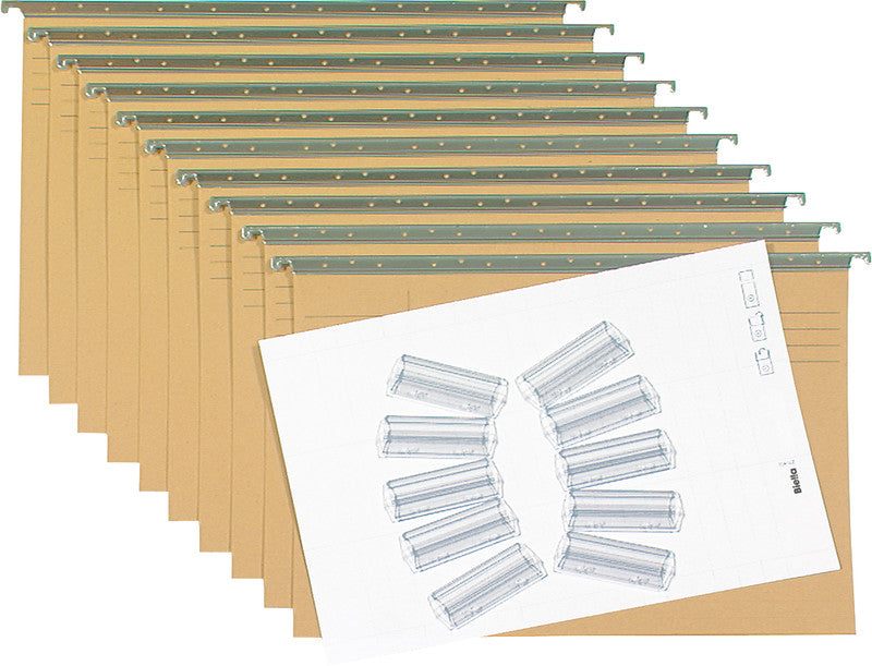 Biella Hängeordner für A4 – Karton, Olivgrün, 320 × 240 mm, mit Vordruck