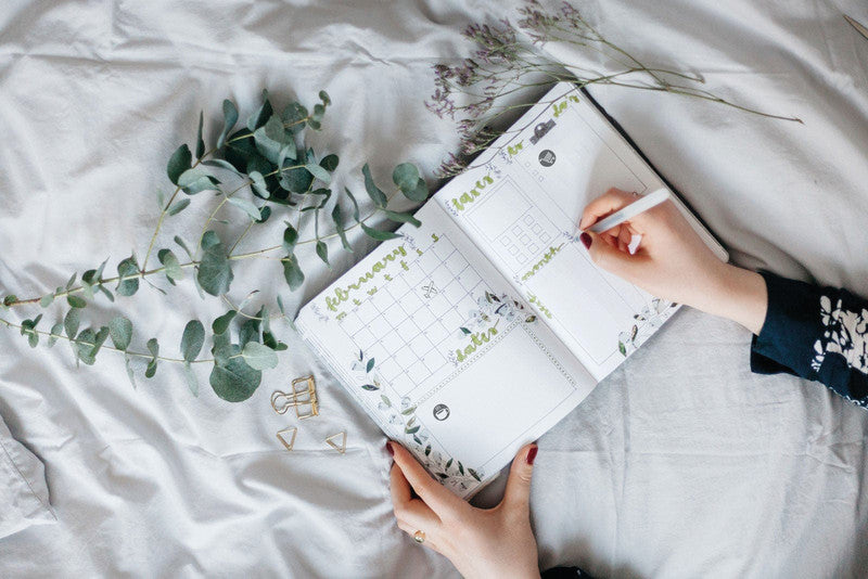 Colop Little NIO Rundstempel – Bullet Journal, selbstfärbend, 10 Motive, Ø 17 mm, Kissen grau